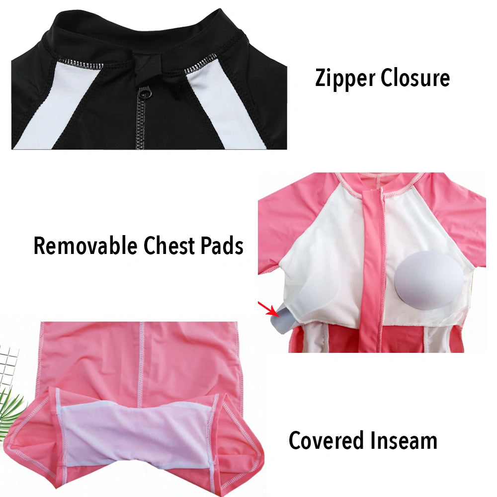 Sporty Girls One-piece Swimsuit with Skirt