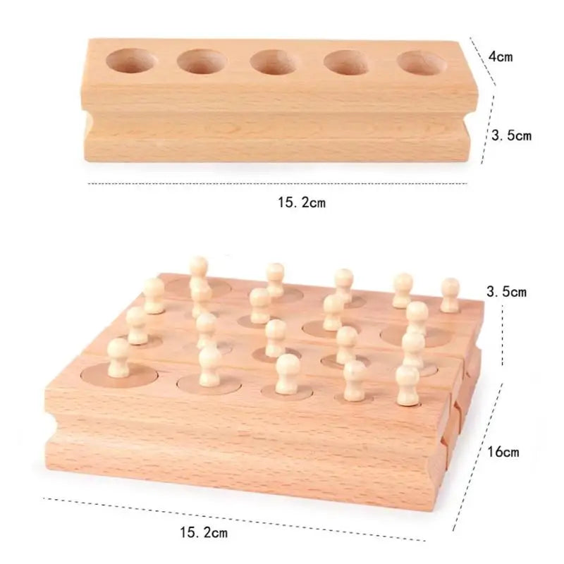 Montessori Holz Zylinder Sockelblock Set