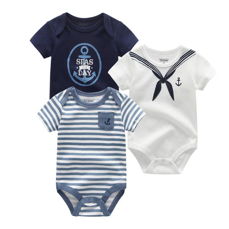 Fashion Summer Baby Bodysuits+Pants Toddler Baby Clothes Set 0-12M Unisex  Newborn Baby Boy Girls Short Sleeve Cotton Outfits