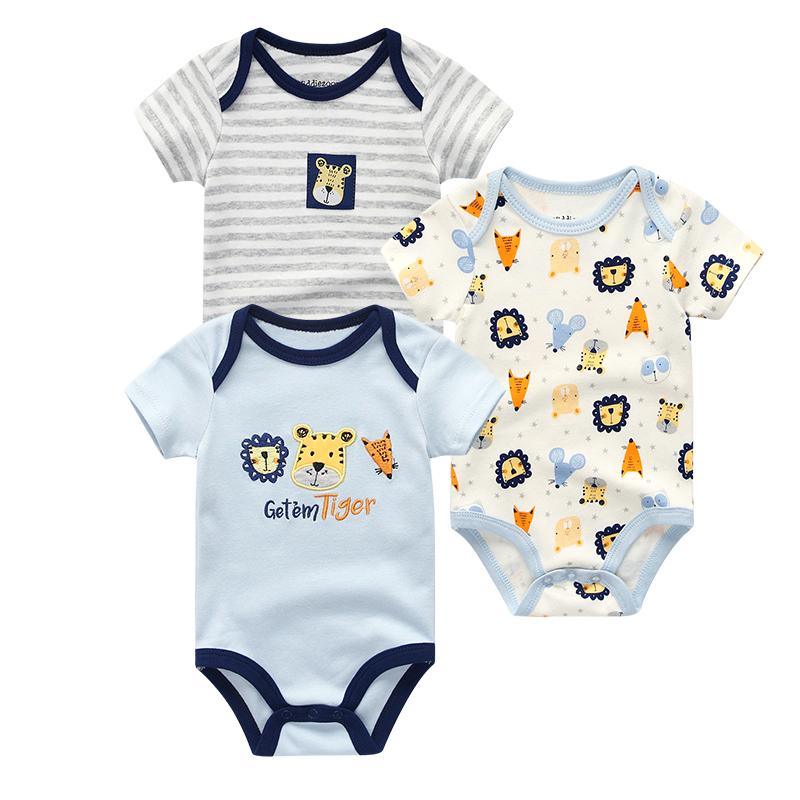 Fashion Summer Baby Bodysuits+Pants Toddler Baby Clothes Set 0-12M Unisex  Newborn Baby Boy Girls Short Sleeve Cotton Outfits