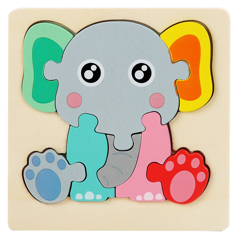 Éléphant en bois Jigsaw jouets pour enfants éducation et d