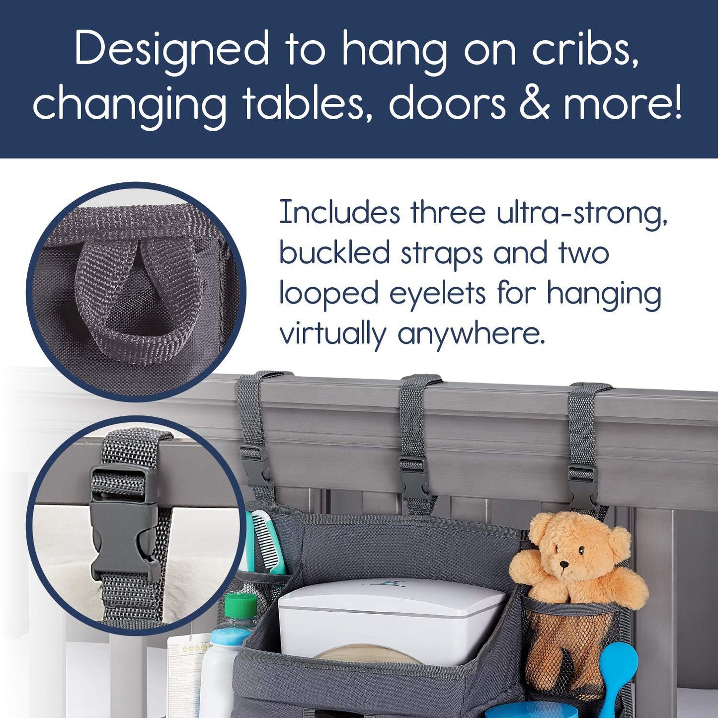 Hanging Diaper Organizer Bedside Caddy for Baby Items