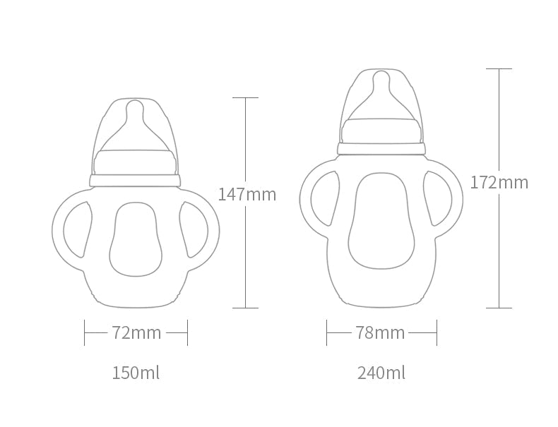 Glass Baby Bottle Cum Sippy Cup Dual-use Feeding Bottle Two Straws Water Drinking Bottles For Baby Milk Newborn Feeding Bottle Heat Resistant