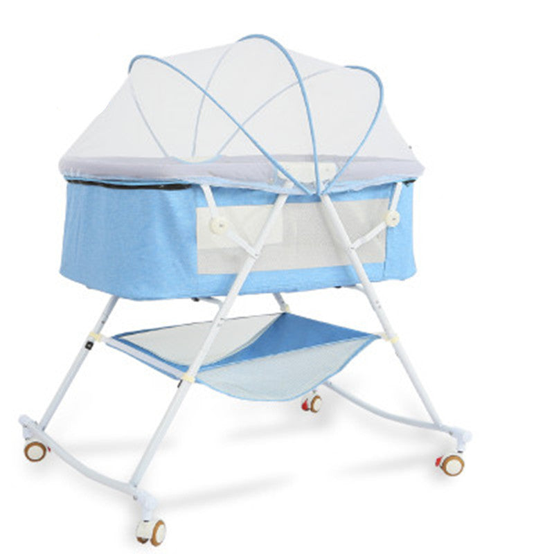 Multifunctional Foldable & Portable Baby Crib and Rocker For Newborns