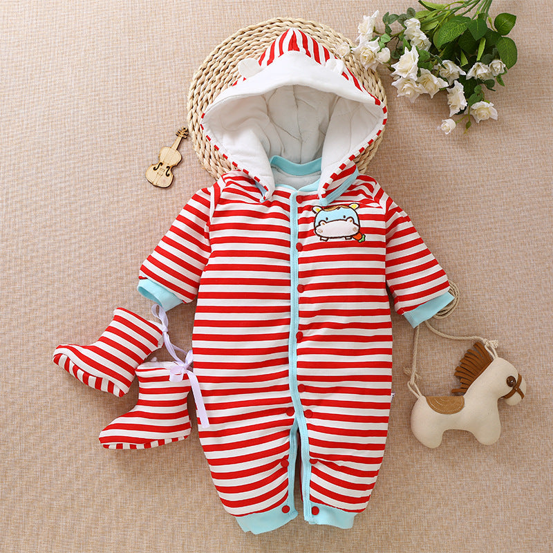 Hooded Baby Warm Jumpsuits for Kids Winter Outfits