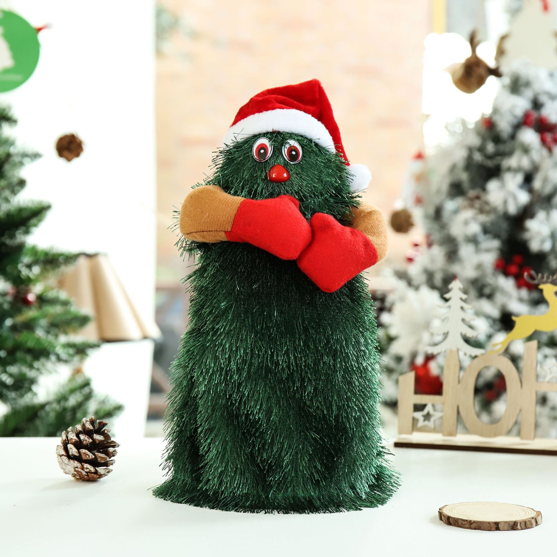 Christmas Tree Topper Checkered Funny Grinch Plush Doll Decoration Christmas  Tree Ornament Holiday Gift - AliExpress