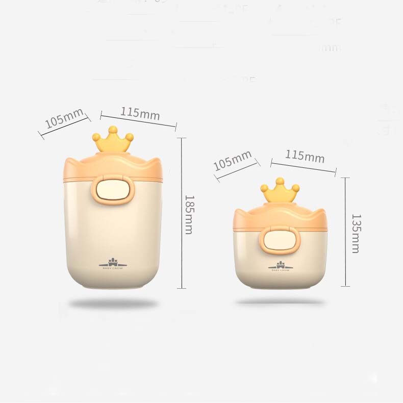Baby Crown Formula Milk Storage Box and Snacks Container Newborn Baby Essentials Travel Essentials Large Capacity Milk Box Purple Yellow - TheToddly