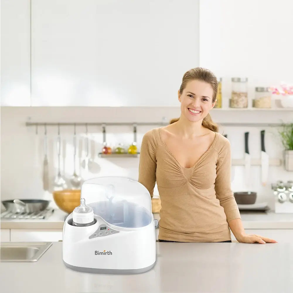 Bimirth Bottle Warmer Steam Sterilizer 4-in-1 Baby Bottle Warmer PPSU Bottle Sterilizer Nappflaskvärmare Flaschenwärmer flessenwarmer Breast Milk Heater Temperature Control Heating Bottle Disinfection Storage TheToddly