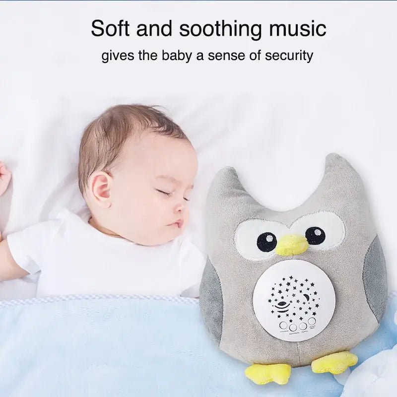 Funmuch Baby Calming Toy with Music and Nightlight Gray Owl Stuffed Toy White Noise Baby Machine Baby Soothing Toy TheToddly