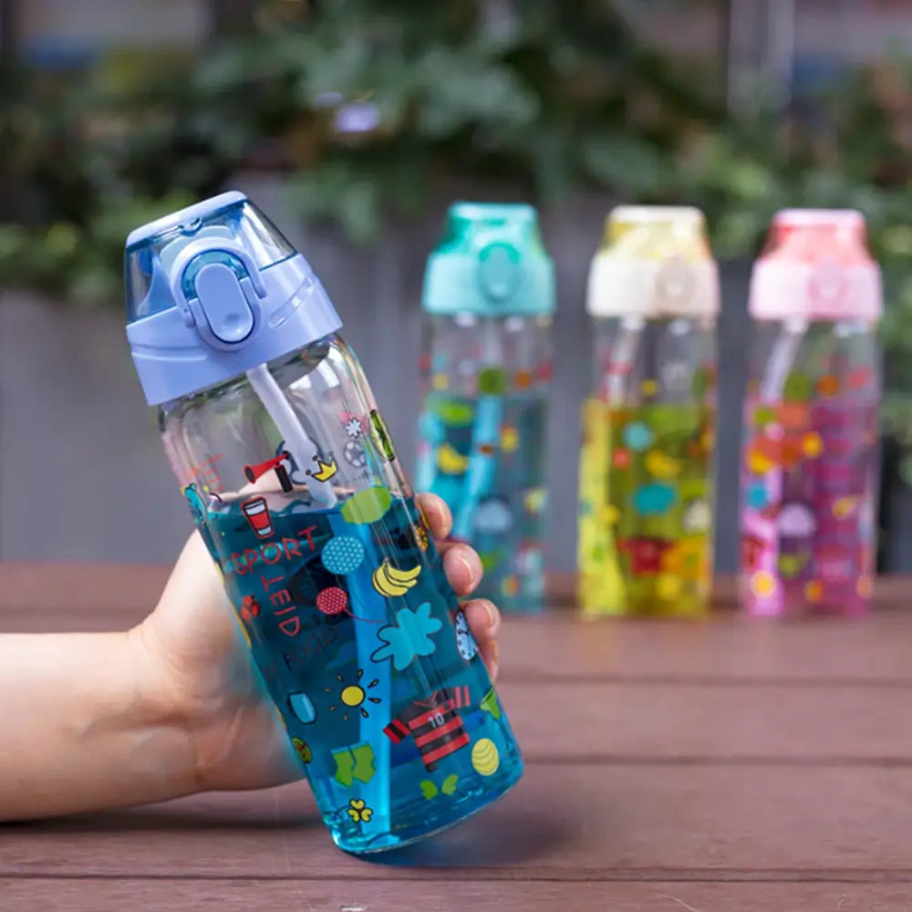 500ml Kids Water Bottle With Straw BPA Free Children Drinking