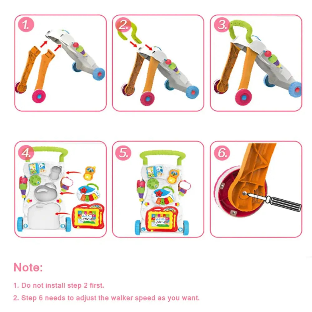 Molix Sit to Stand Learning Walker Baby Walker Kids Toys Baby Push Walker Toy Height Adjustable Assembly TheToddly