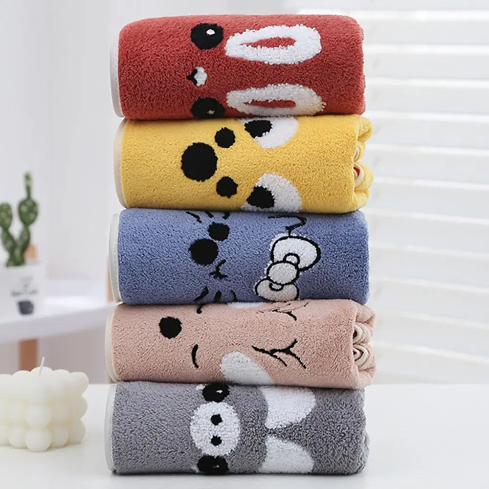 Mottley Soft Kids Towel Cartoon Face Absorbent Hand Towels
