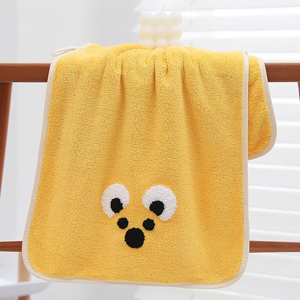 Mottley Soft Kids Towel Yellow Absorbent Cartoon Face Hand Towels Baby Towel Kids Towel Handduk Handtuch TheToddly