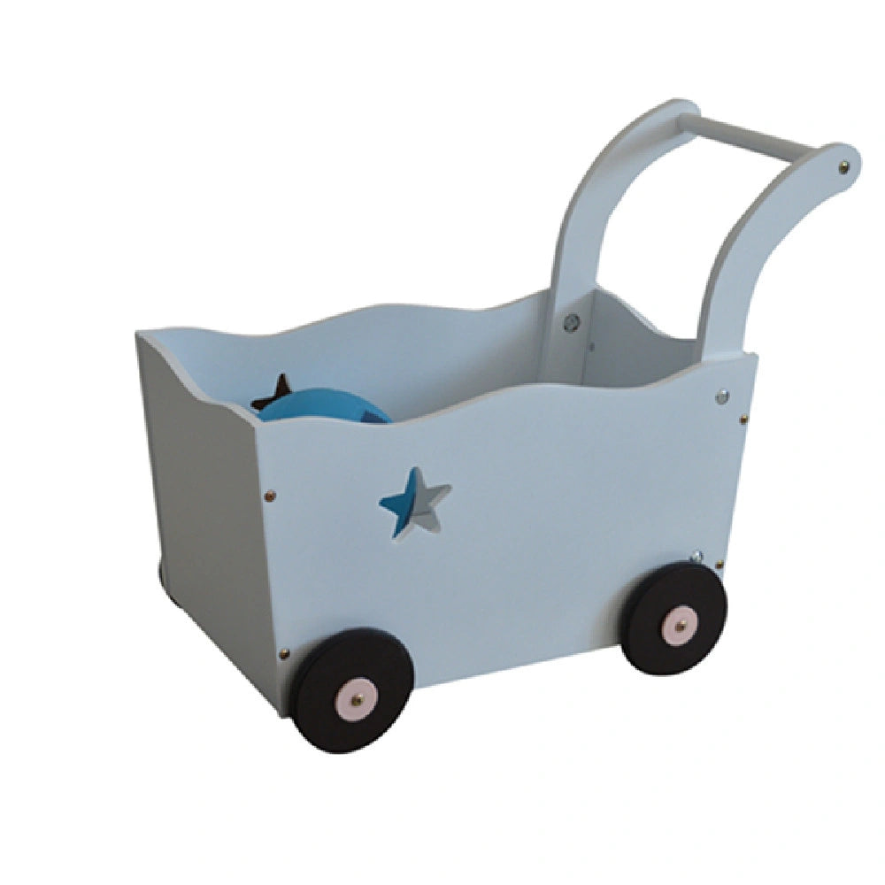 NOOKI baby push cart walker gray color - wooden toy trolley for kids baby toys for 12 months olds thetoddly