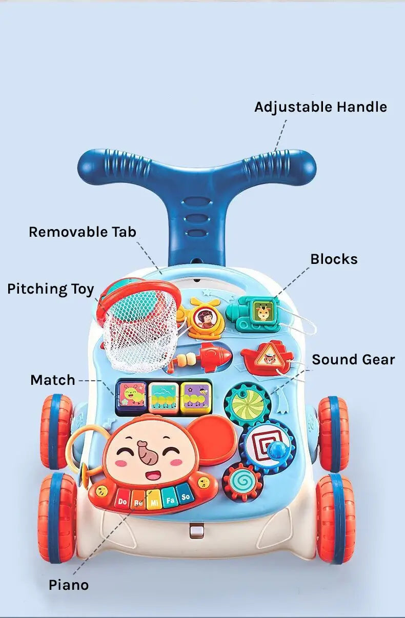 Picaboo Sit-to-Stand Push Walker Activity Toy for Toddlers Baby Stroller Toy Learn to Walk Toy Stroller TheToddly
