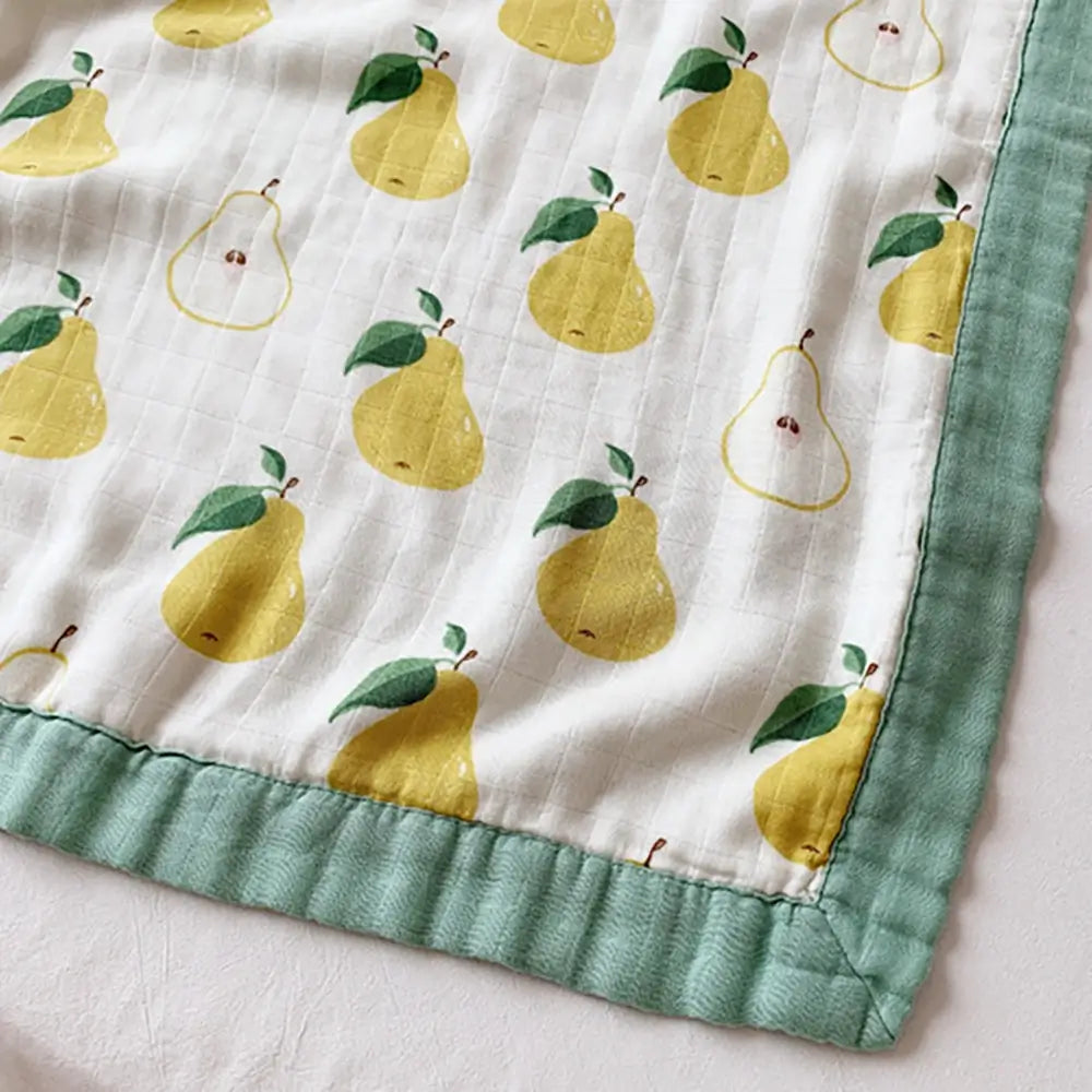 SleepyBubs Baby Cotton Blanket Newborns Cotton Gauze Quilt Newborn Cotton Blanket Yellow Green Pear Printed Coton Couverture Baumwolldecke Katoenen Deken Bomullfilt TheToddly