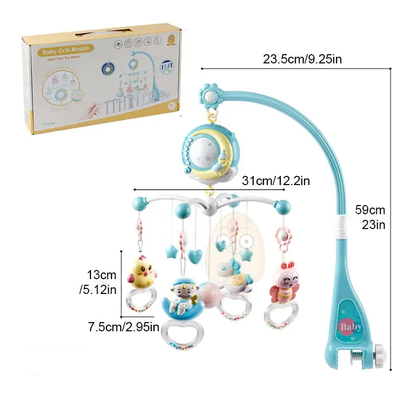 Starlight Rotating Baby Crib Mobile with Music Box Projector Baby Crib Toy Bed Toys TheToddly