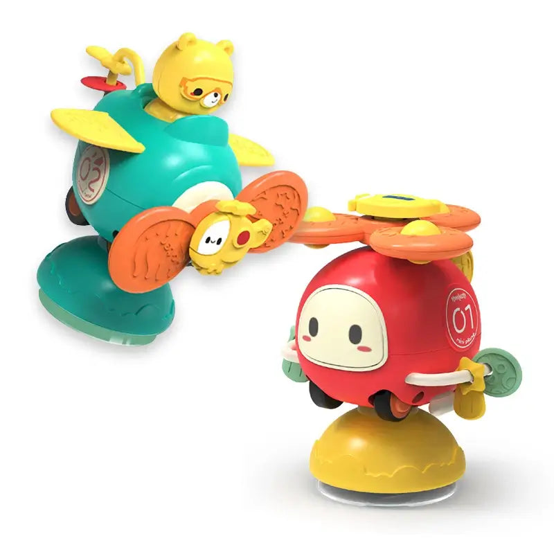 Stickable Baby Toy Car with Finger Spinner Aeroplane Toy Baby Toys for 6 months olds Baby Car Toys Baby Bath Toys Baby Travel Toys TheToddly