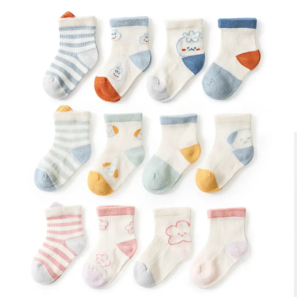 Thin Mesh Socks for Kids Newborns Toddlers 4 Pairs Summer Net Socks 0 to 8 Years Olds Baby Boys Girls Cotton Toddlers Socks Barn Natstrumpor Kinder Netzsocken Sokken Chaussettes en filet fine maille TheToddly