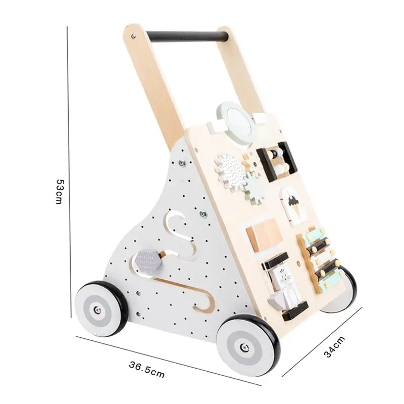 Trellos Baby Push Cart Walker with Activity Board for Toddlers Push Pull Toy Baby Activity Toys Busy Board TheToddly