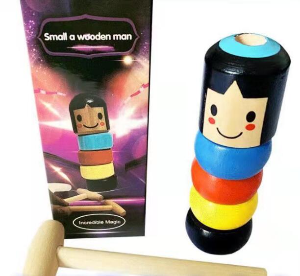 Tumbler Puppet Toy Houten Man Grappig Magisch Speelgoed