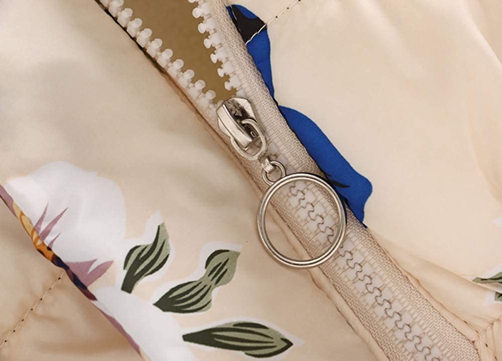 Hooded Winter Coat for Girls Warm Floral Jacket