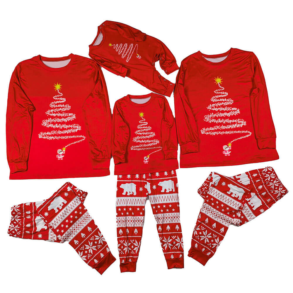 Family Christmas Dress Pajamas Set for Men Women Kids & Baby