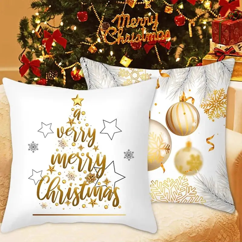 white cushion covers for Christmas interior decoration - thetoddly