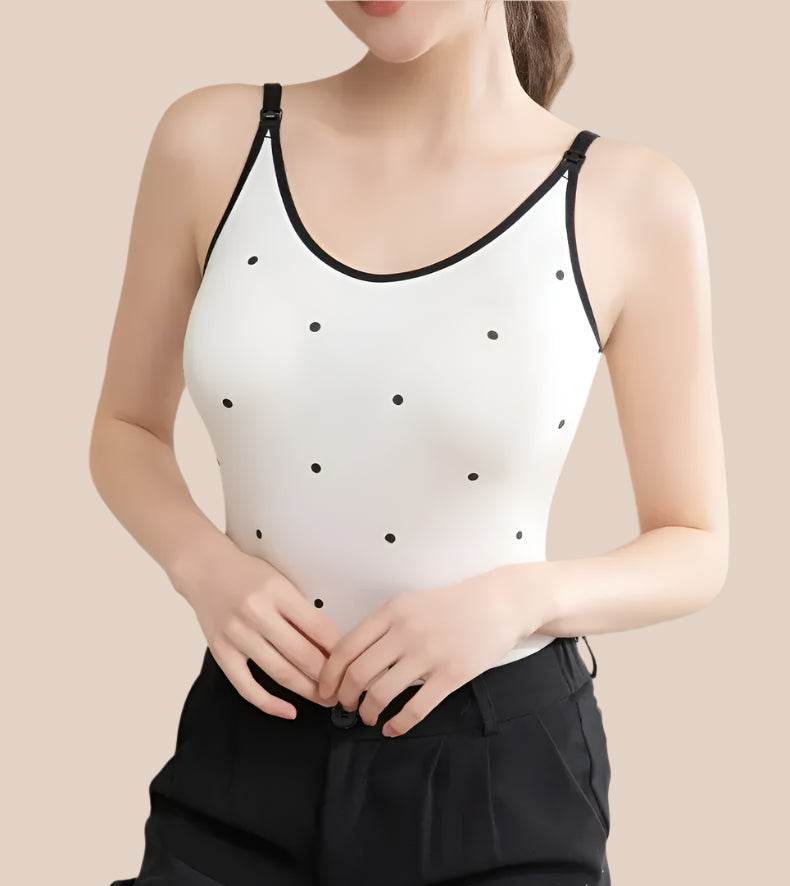 Detachable Maternity Tank Top with Built-in Bra