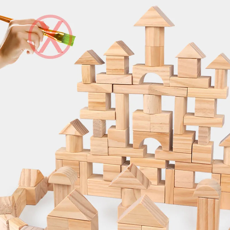 100pcs Pinewood Building Blocks Set DIY Educational Toys for Kids TheToddly