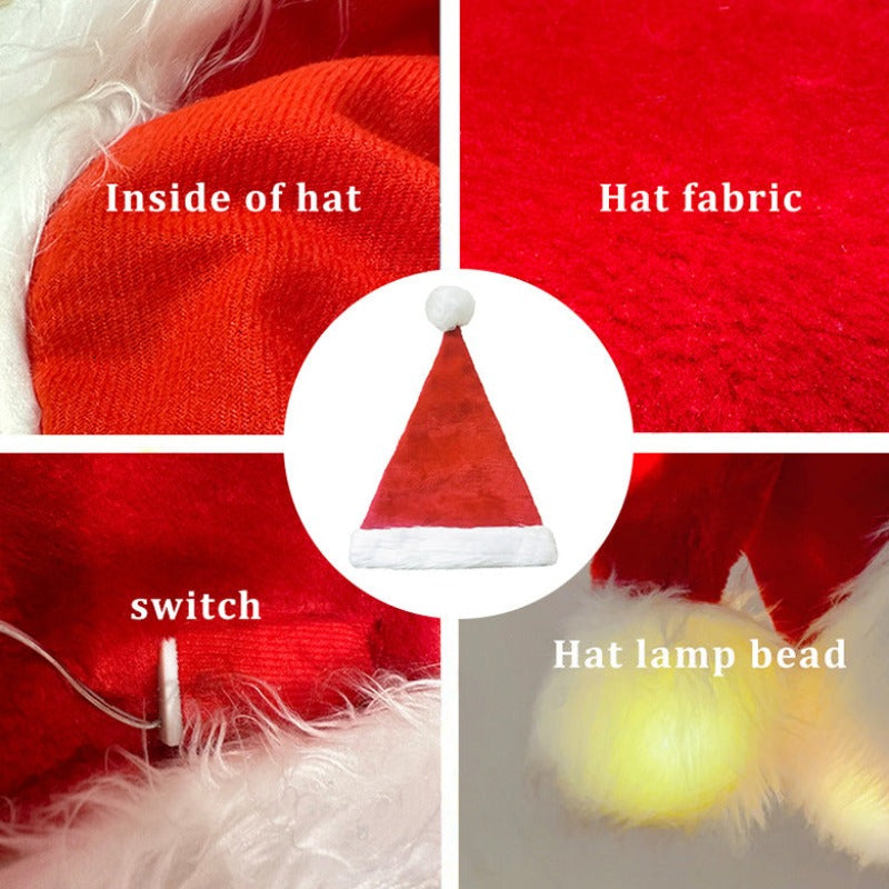 Twinkling LED Light-up Christmas Hat Children Adult Santa Hat TheToddly