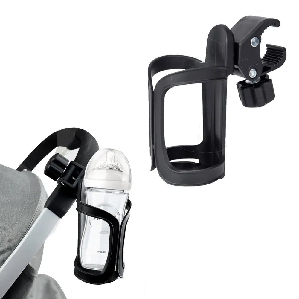 Clip-on Baby Stroller Cup Holder - 360° Baby Bottle Mount Pram Accessories