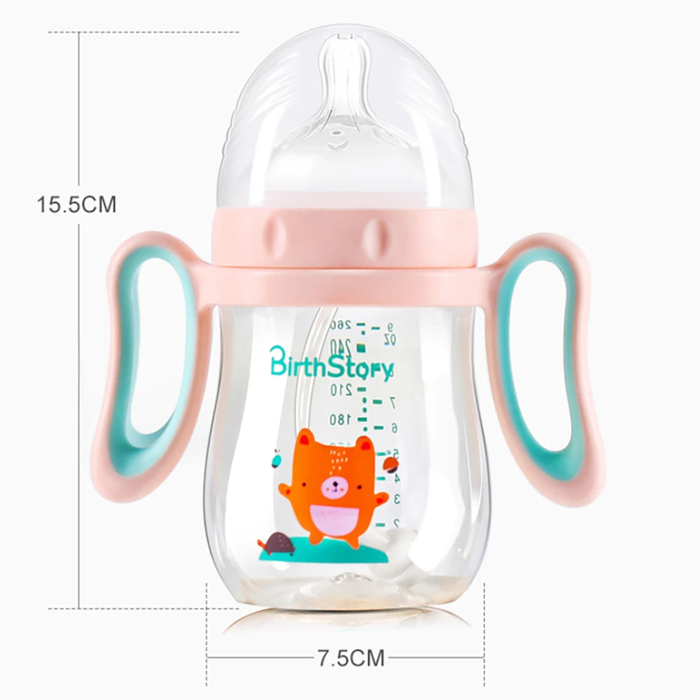 BirthStory Weaning Baby Bottle Baby Feeding Bottle with Handle Baby Bottle Feeder baby Bottle For Breastfed Baby Nappflaska Babyflasche Baby Flesje TheToddly.com