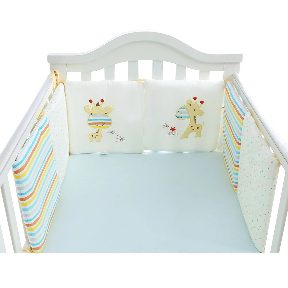 DEKO Baby Bed Bumper Padded Bed Rail Protector Cushions Girrafe TheToddly.com