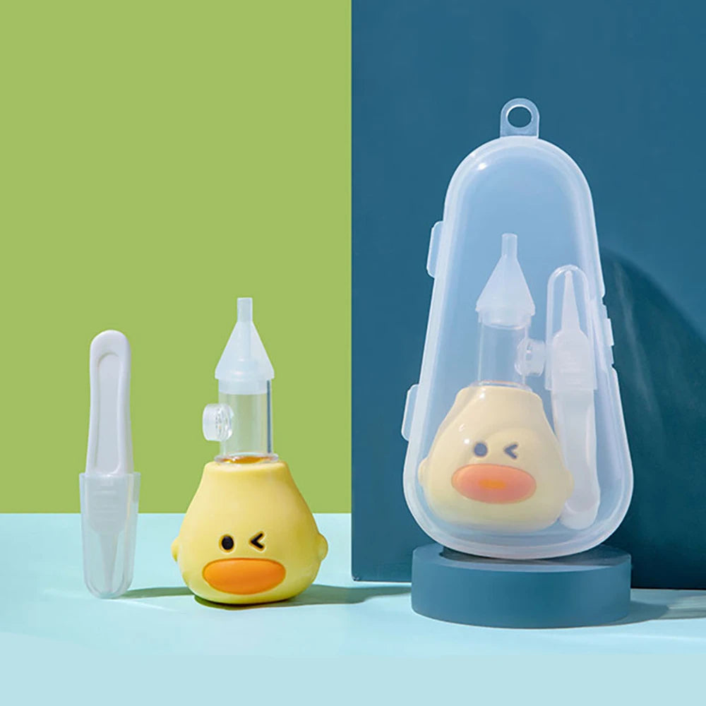 Duckling Manual Nasal Aspirator for Newborns Soft Baby Snot Remover Safe Nasal Aspirator for Babies Booger Sucker Nässug Nasensauger Neuszuiger Aspirateur Nasal TheToddly