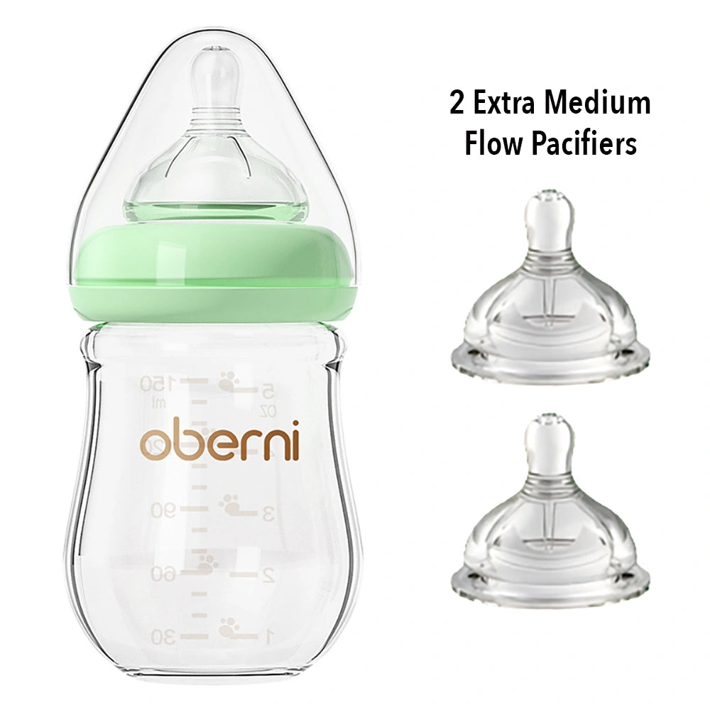 Oberni® 150ML Wide Neck Glass Bottle - 100% BPA-Free Bottle