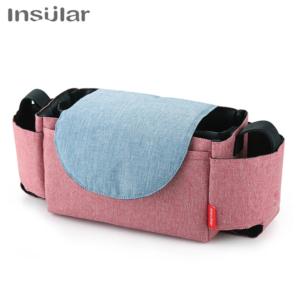 Ergonomic Stroller Bag Red - Nappy Storage Bag for Stroller