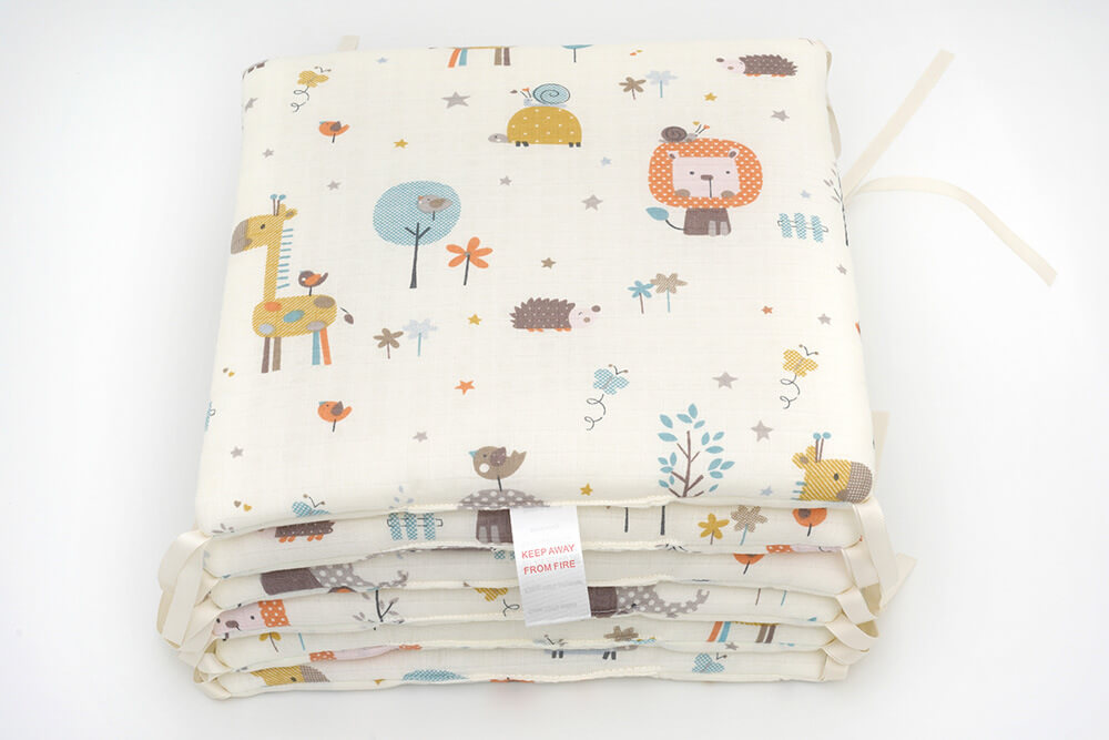 Safari ekologisk vadderad spjälsäng stötfångare