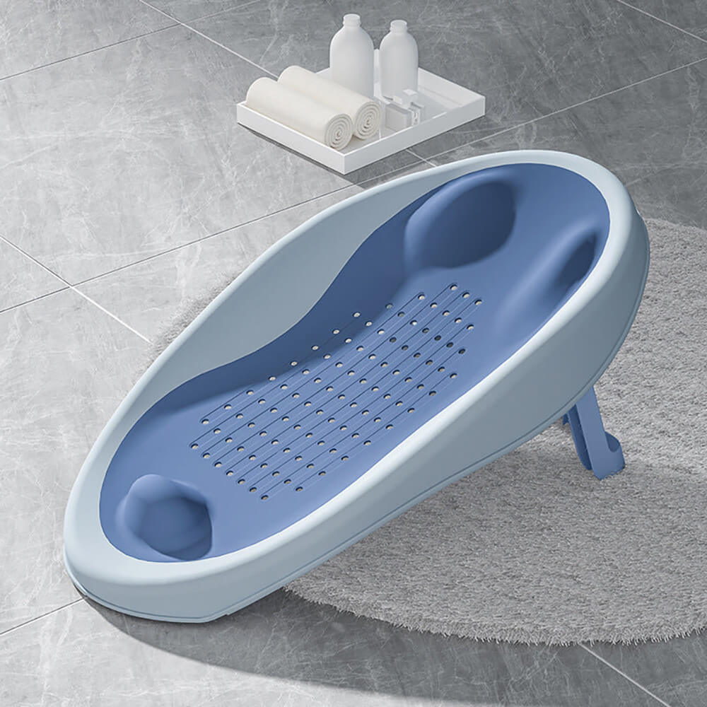 Orlis Baby Bath Seat Foldable Bath Support Chair for Newborns Blue