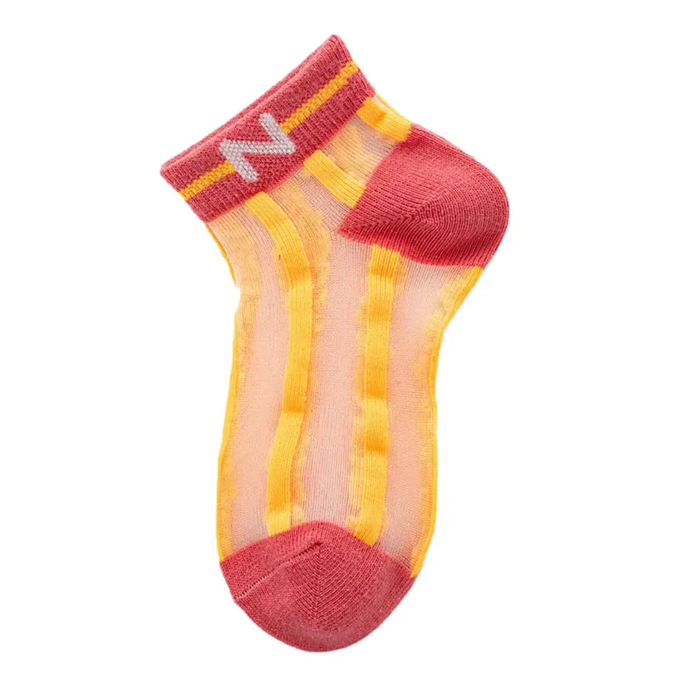 Rainbow Girls Striped Socks Red Yellow Thin Summer Socks for Girls Cute Girls Socks Breathable Socks for Kids Toddlers Flickor Randiga Strumpor Gestreifte Socken Gestreepte Sokken chaussettes rayées filles TheToddly