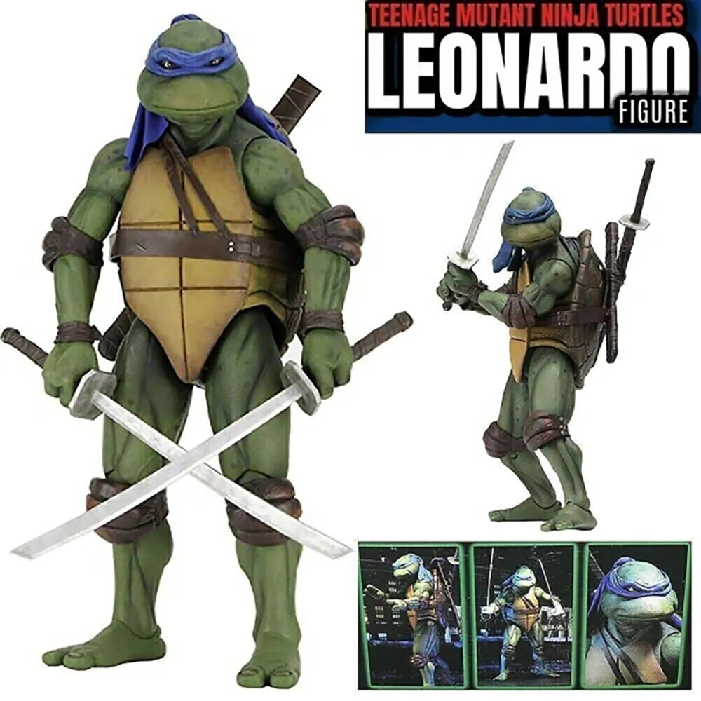 TMNT 7" Ninja Turtle Action Figure Movable Leonardo Figurine Toys for Kids TheToddly