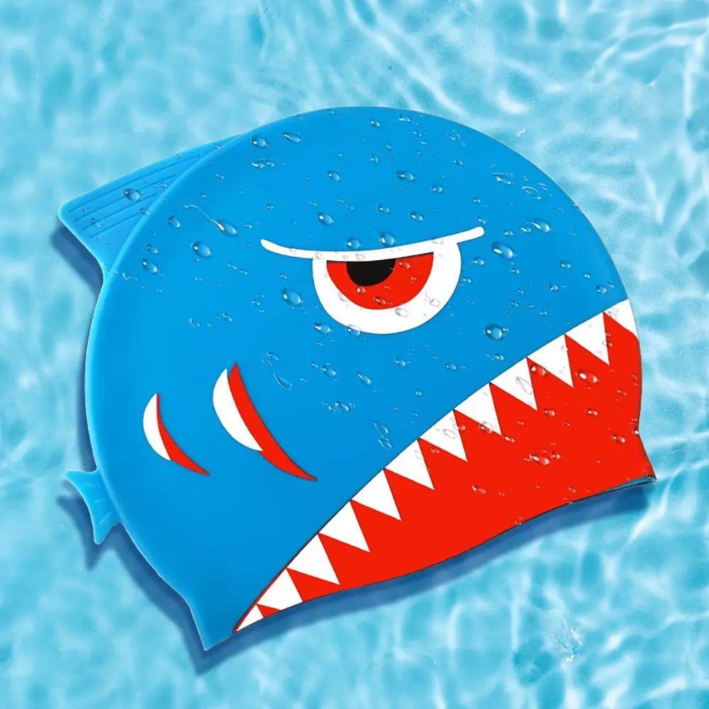 Zippy Kids Swim Cap Cute Fish Design Juniors Swimming Caps for 2 to 6 year Olds Silicone Swim Cap for Long Hair Badmössa Barn Schwimkappe Kinder TheToddly.com