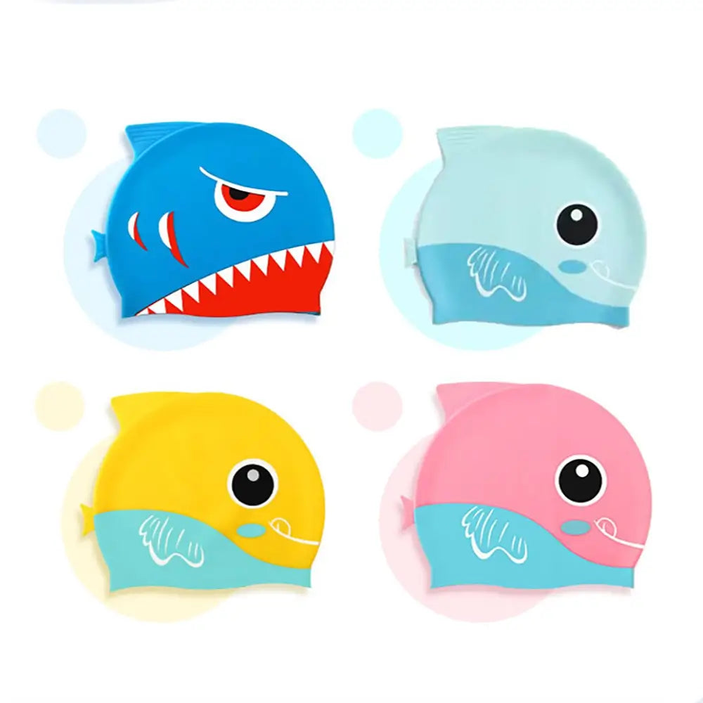 Zippy Juniors Swim Cap Cute Fish Design Kids Swimming Caps for 2 to 6 year Olds Toddlers Silicone Swim Cap for Long Hair Badmössa Barn Schwimkappe Kinder TheToddly