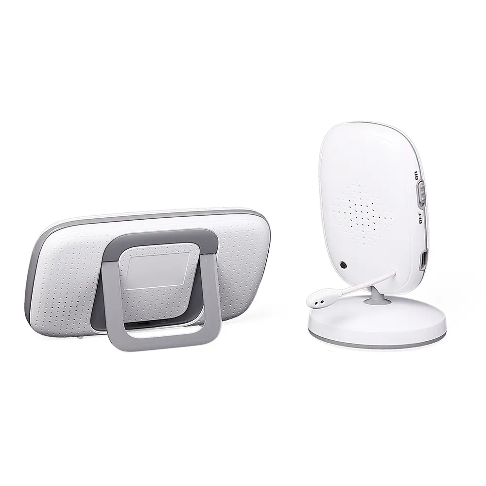 back side view of wireless baby camera and baby video monitor with stand 