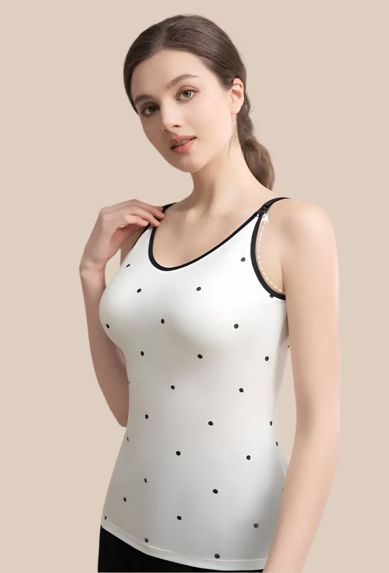 Detachable Maternity Tank Top with Built-in Bra