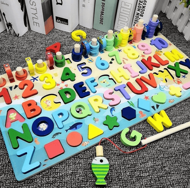 3D Geometric Alphanumeric Puzzle Educational Toy for Kids - The Toddly