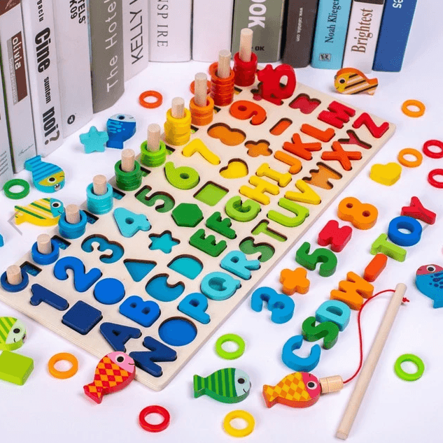 3D Geometric Alphanumeric Puzzle Educational Toy for Kids - The Toddly