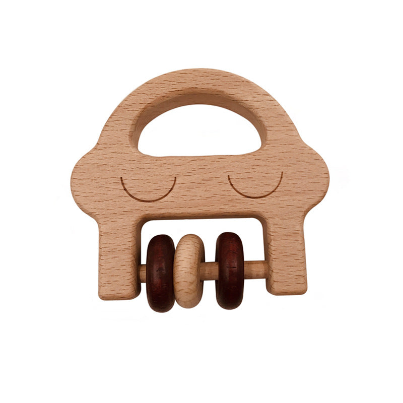 Organic Wooden Rattling Teether Toys for Infants