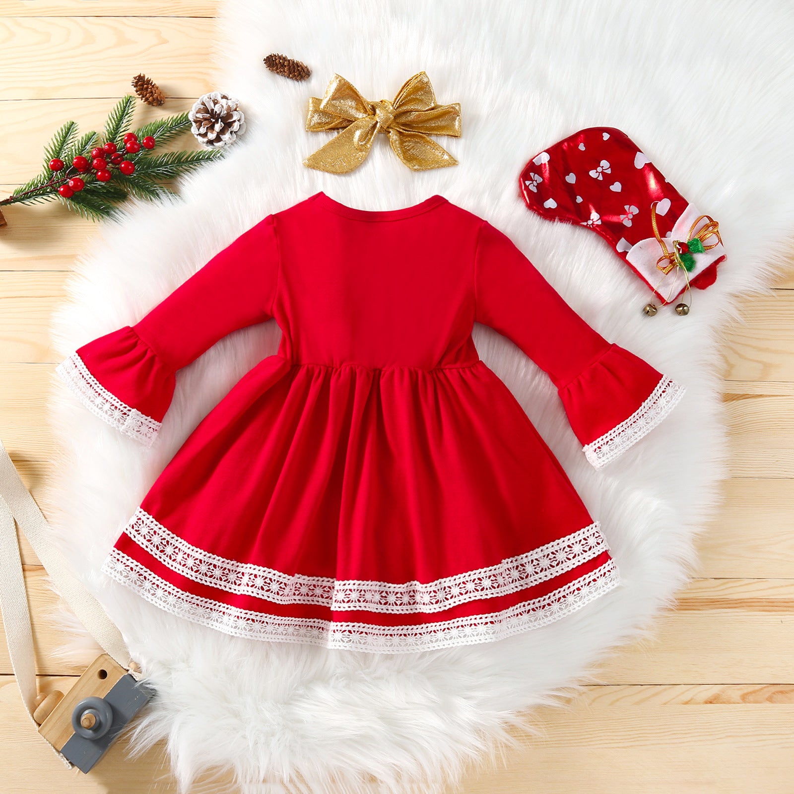Girls Red Dress With White Trim, Christmas Dress, Christmas Pageant, OOC,  Party, Fancy, Clothing, Boutique, Sleeves, Toddler, Bows, Costume - Etsy