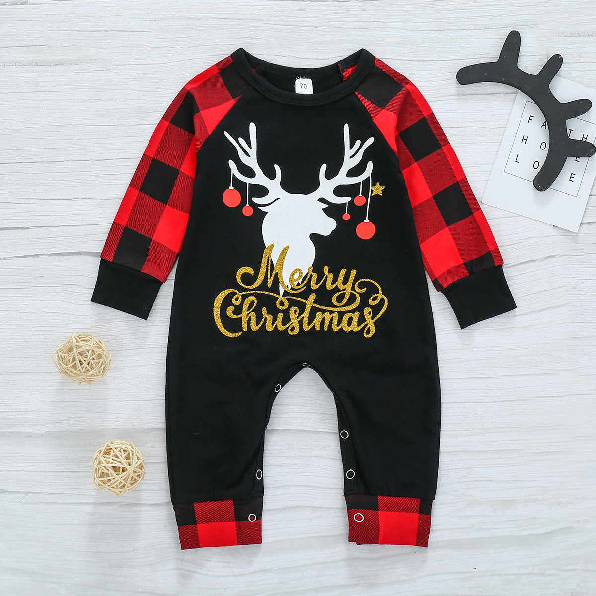 Weihnachts-Baby-Strampler Weihnachts-Outfits für Jungen und Mädchen